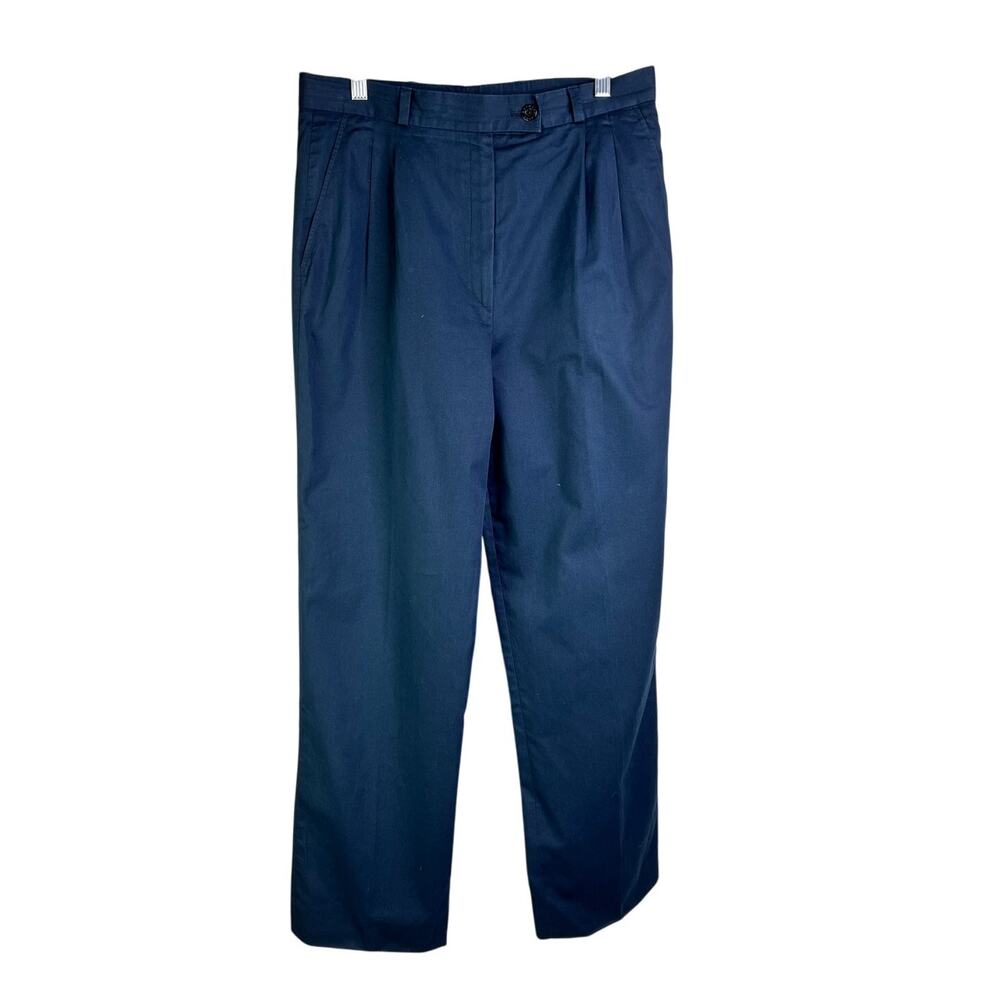Bernard Zins For Saks‎ Fifth Avenue Trouser Pants Women 12 Navy Cotton Classic